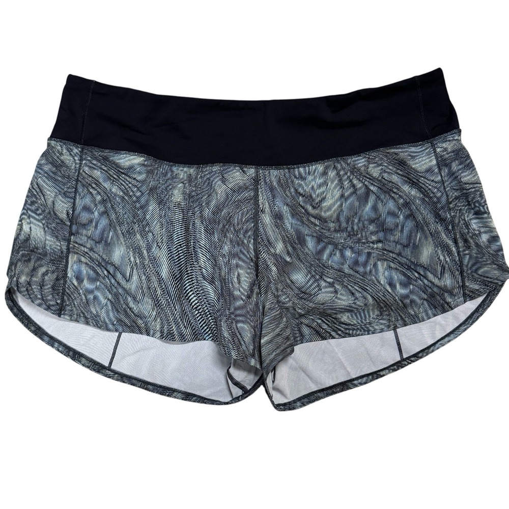 Lululemon Speed‎ Up midrise short 4" Size 14 dimensional icing blue EUC
